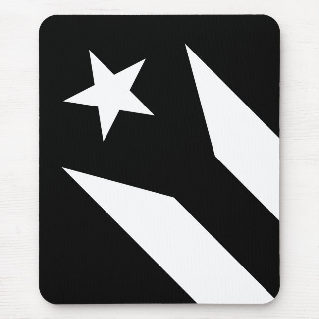 Tapis De Souris Drapeau noir de Porto Rico (Devant)