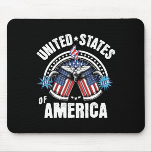 Tapis De Souris Drapeau Patriotique Américain 4 juillet Bière Usa