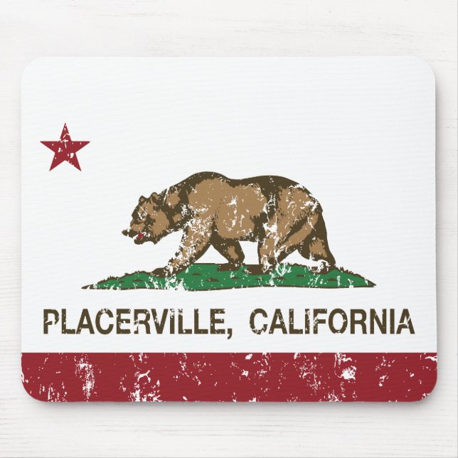 Tapis De Souris Drapeau Placerville de République de la Californie (Devant)