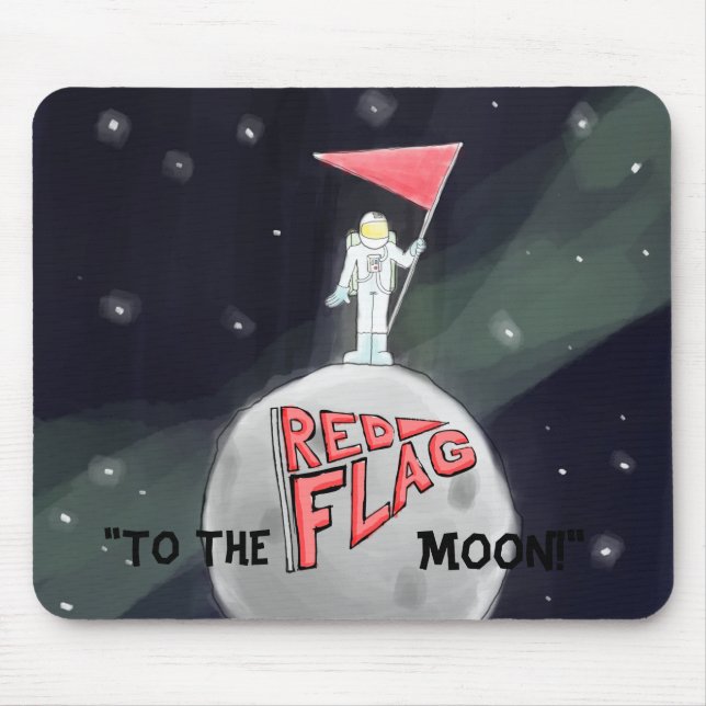 Tapis De Souris Drapeau Rouge Officiel De La Lune Mousepad ! (Devant)