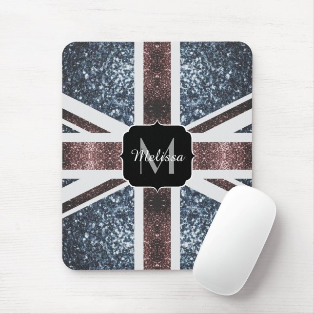Tapis De Souris Drapeau Rustique UK rouge bleu étincelants parties (Avec souris)