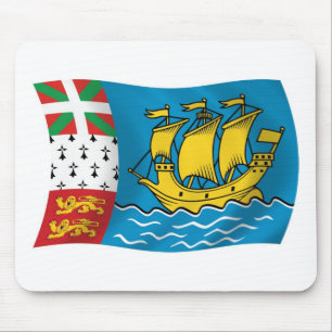 Tapis De Souris Drapeau Saint Pierre et Miquelon Mousepad