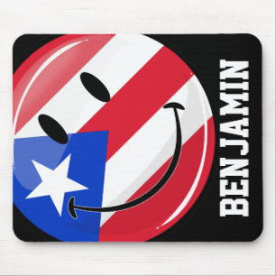 Tapis De Souris Drapeau souriant de Porto Rico