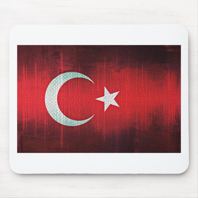 Tapis De Souris Drapeau stylisé de Turquie (Devant)