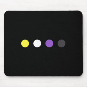Tapis De Souris Drapeau subtil non binaire Dots Enby Fierté Trans