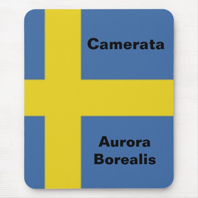 Tapis De Souris Drapeau suédois, l'aurore Borealis de Camerata (Devant)
