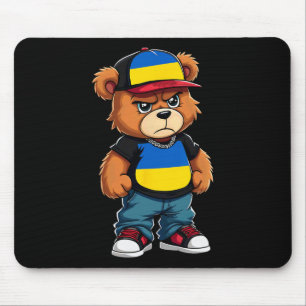 Tapis De Souris Drapeau ukrainien Ours Ukraine Hip Hop