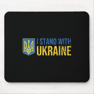 Tapis De Souris Drapeau ukrainien Soutien à l'Ukraine Je suis avec