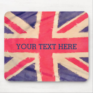 Tapis De Souris DRAPEAU UNION JACK grunge + votre texte