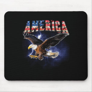 Tapis De Souris Drapeau Usa Amérique Fonte Aigle Flashes Pour Homm