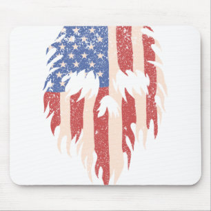 Tapis De Souris Drapeau USA Crâne Barbe   Design Patriotique Détre
