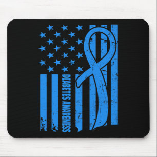Tapis De Souris Drapeau Usa Guerrier Diabétique Bleu Diabète De Ty