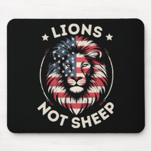 Tapis De Souris Drapeau USA, LIONS ET NON MOUTONS