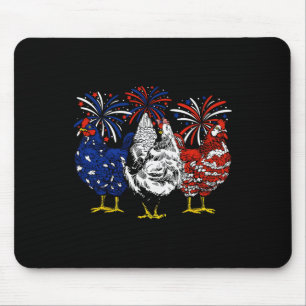 Tapis De Souris Drapeau Usa Poulet Patriotique Amoureux 4 Juillet 
