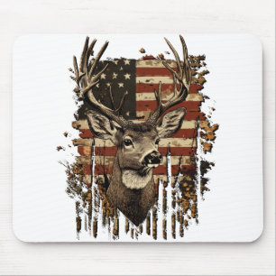 Tapis De Souris Drapeau USA Saison Cerf, Buck
