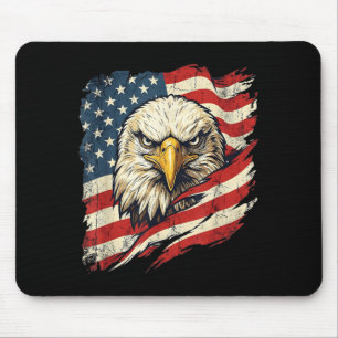 Tapis De Souris Drapeau USA vintage aigle américain drapeau USA 4