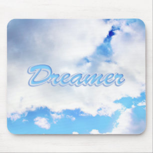 Tapis De Souris Dreamer Puffy nuages blancs et ciel bleu
