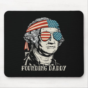 Tapis De Souris Drôle 4 juillet Fondateur Papa George-washington