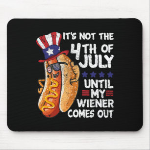 Tapis De Souris Drôle 4 juillet Hot Dog Wiener Sortit Bbq Par
