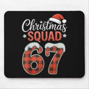 Tapis De Souris Drôle 67 Six Sept Mème Brainrot 67 Noël Squa
