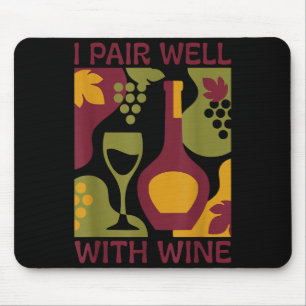 Tapis De Souris Drôle abstrait de vin rétro paire de milieu de siè