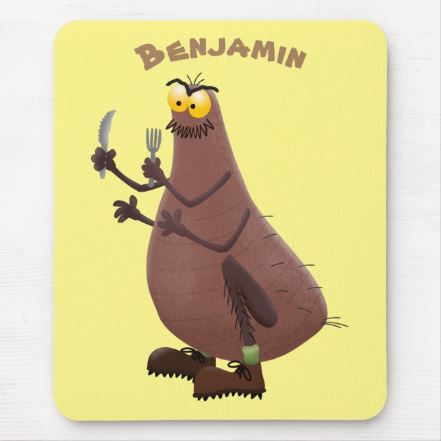 Tapis De Souris Drôle affamé pulette affamée dessin animé (Devant)