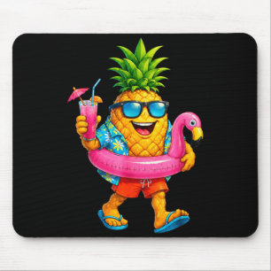 Tapis De Souris Drôle aloha hawaiien pineapple rose flamingo flott