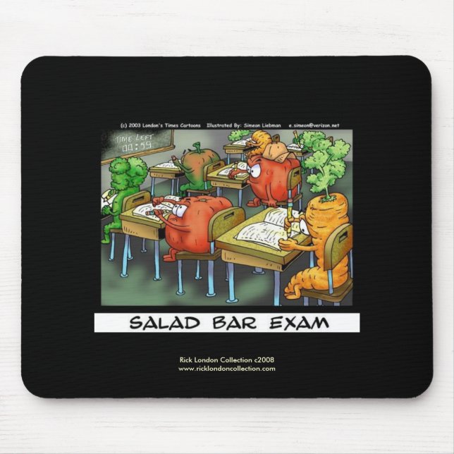 Tapis De Souris Drôle Avocat Cartoon Souris "Salad Bar Examen (Devant)