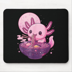 Tapis De Souris Drôle Axolotl Noodle Anime Kawaii Axolotl Manger R