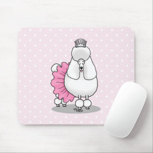 Tapis De Souris Drôle Ballet Ballerina Princess Poodle Dog (blanc)