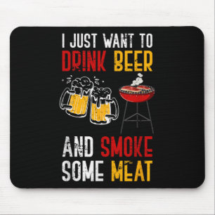Tapis De Souris Drôle Barbecue Chef Viande fumée Bière Boire Cadea