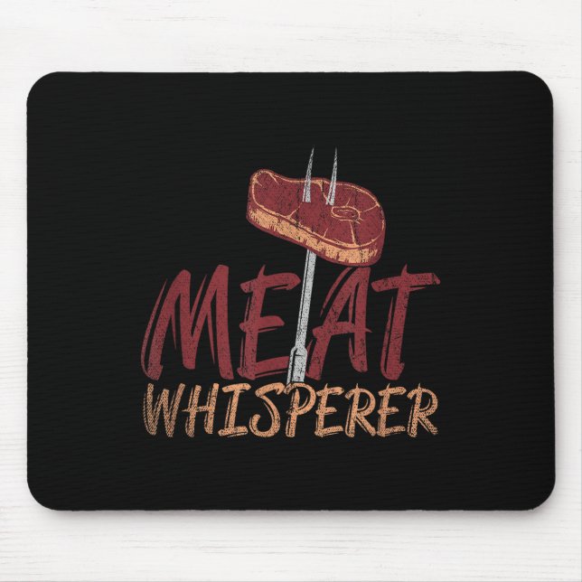 Tapis De Souris Drôle Barbecue Viande Fumée Steak Idée cadeau Barb (Devant)