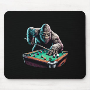 Tapis De Souris Drôle Bigfoot Sasquatch Billard Joueur de billard