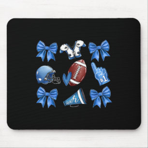 Tapis De Souris Drôle Blue Cheer Football Jour Coquette Bow to