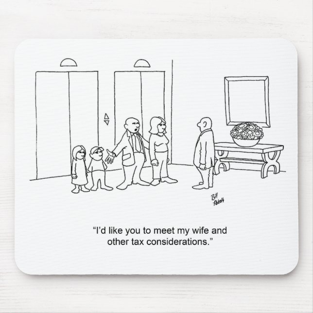 Tapis De Souris Drôle cadeau comptable de famille de dessin animé! (Devant)