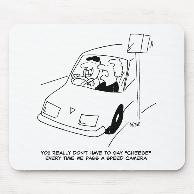 Tapis De Souris Drôle Caméra de vitesse Drôle Dit Homme Conduit (Devant)