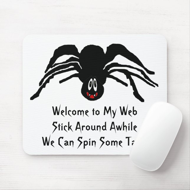 Tapis De Souris Drôle Cartoon Black Spider Halloween Black Widow (Avec souris)