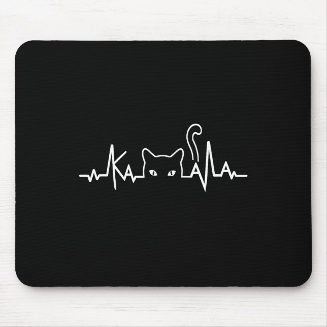 Tapis De Souris Drôle Chat Ladies Pour Kamala Harris 2024 Heartbea (Devant)