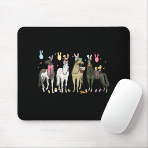Tapis De Souris Drôle Cheval Pâques Jour Ferme Animal Mignon Lapin