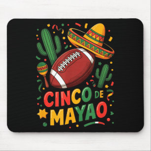 Tapis De Souris Drôle Cinco De Mayo Football Américain Papa Maman 