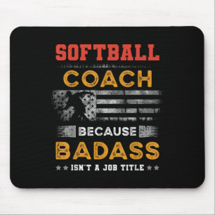 Tapis De Souris Drôle Coach Softball Cadeau Pour Hommes, Bad Softb