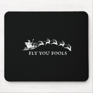 Tapis De Souris Drôle de mouche vous imbéciles Père Noël traîneau
