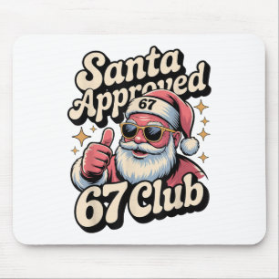 Tapis De Souris Drôle de Noël 67 Meme - Rétro Santa Approuvé 67