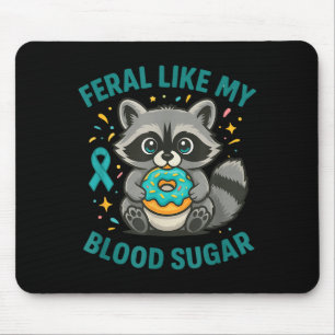 Tapis De Souris Drôle de sucre sanguin Raton laveur Nourriture Cha