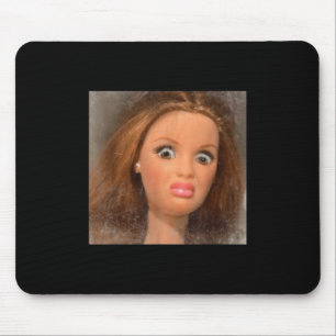 Tapis De Souris Drôle dégoûtant poupée visage mème _1