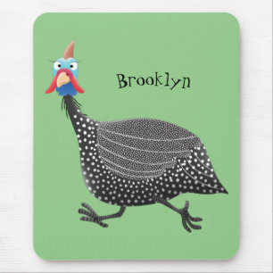 Tapis De Souris Drôle dessin animé d'oiseau de Guineafowl