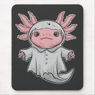 Tapis De Souris Drôle Éffrayant Axoltol Amphibien Halloween fantôm
