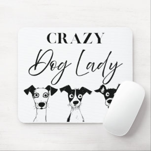 Tapis De Souris Drôle fou chien dame