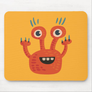 Tapis De Souris Drôle Gros Oeil Souriant mignon Monster
