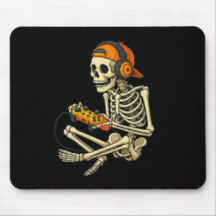 Tapis De Souris Drôle Halloween Squelette Joueur Vidéo Joueur Garç